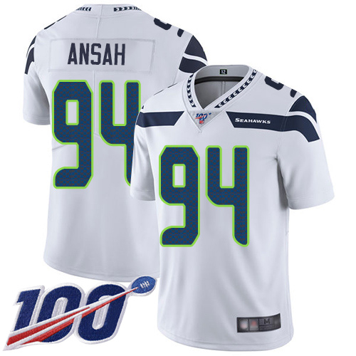 Seattle Seahawks Limited White Men Ezekiel Ansah Road Jersey NFL Football #94 100th Season Vapor Untouchable->youth nfl jersey->Youth Jersey